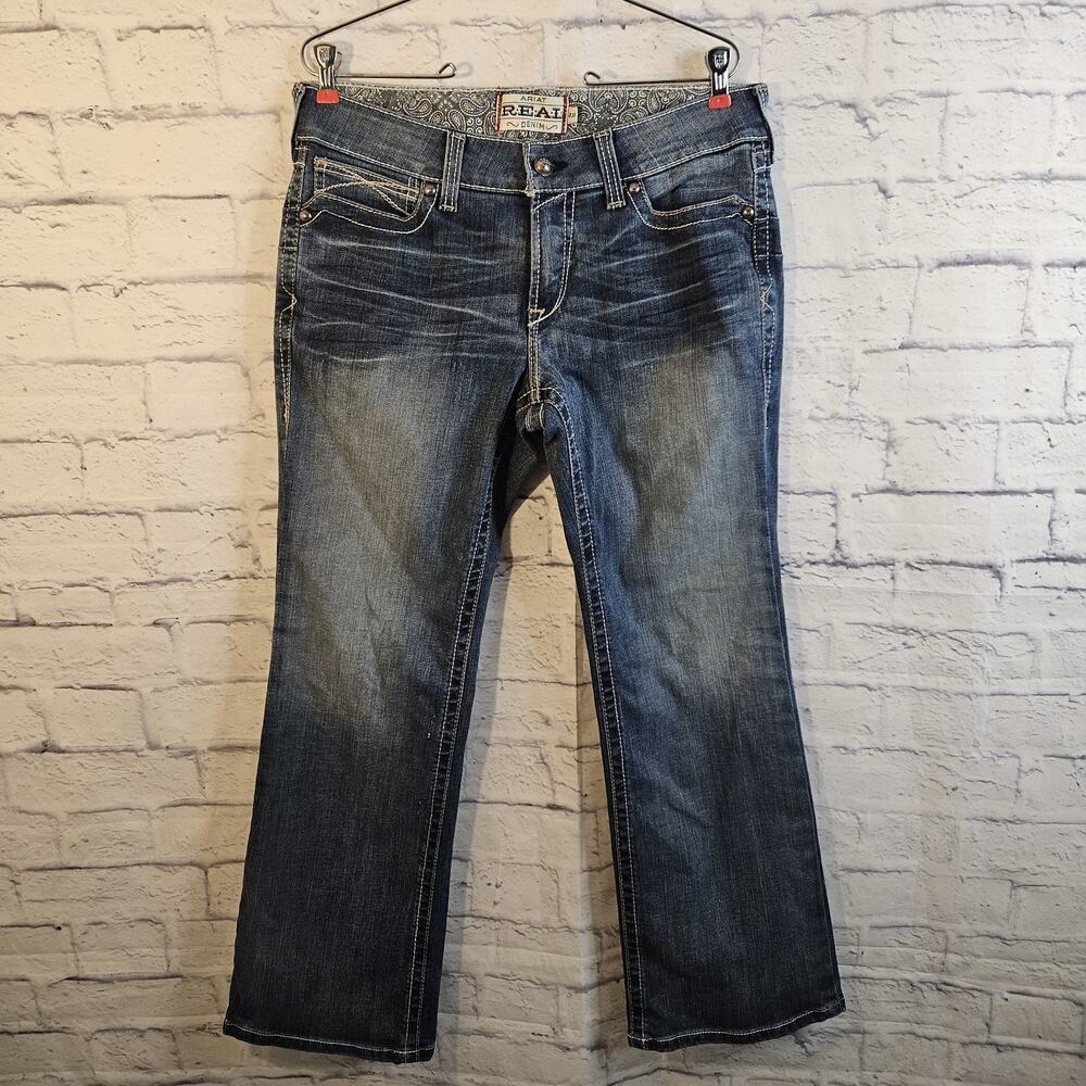 Ariat REAL Jeans Womens 31S Blue Bootcut Stretch Mid Rise Classic Western Denim